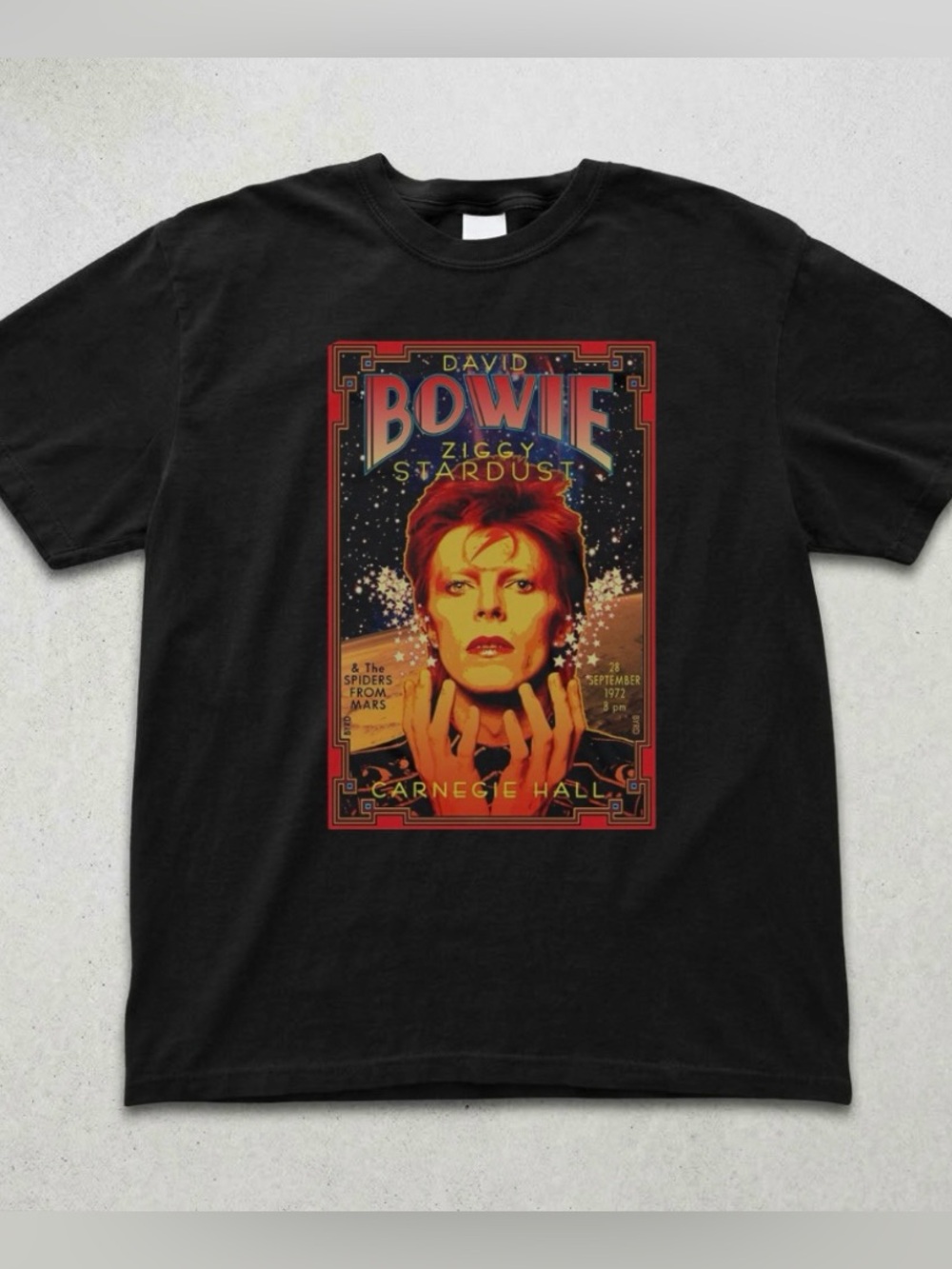 David Bowie Ziggy Stardust Black Graphic Tee